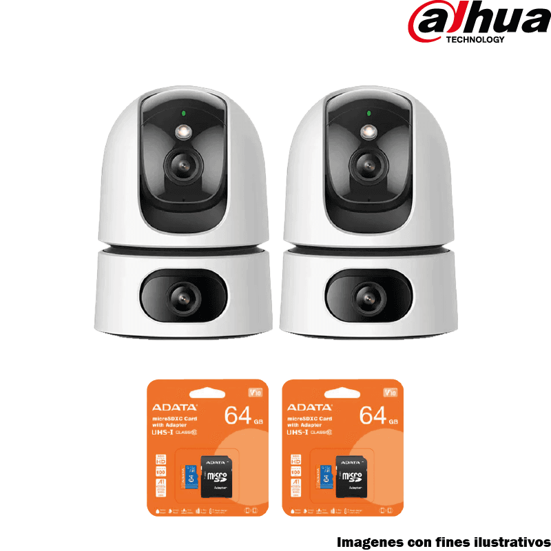 Kit 2 Cámaras WiFi Imou IPC-S2XN-10M0WED Ranger Dual 10MP con MicroSD 64GB