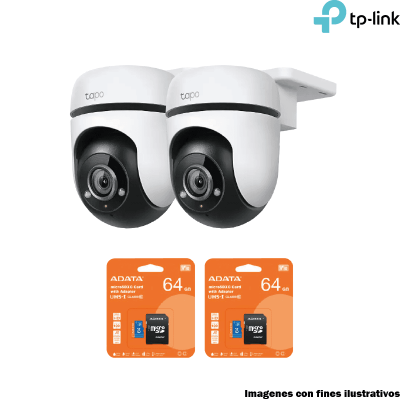 Kit 2 Cámaras WiFi TP-Link Tapo C510W con MicroSD 64GB