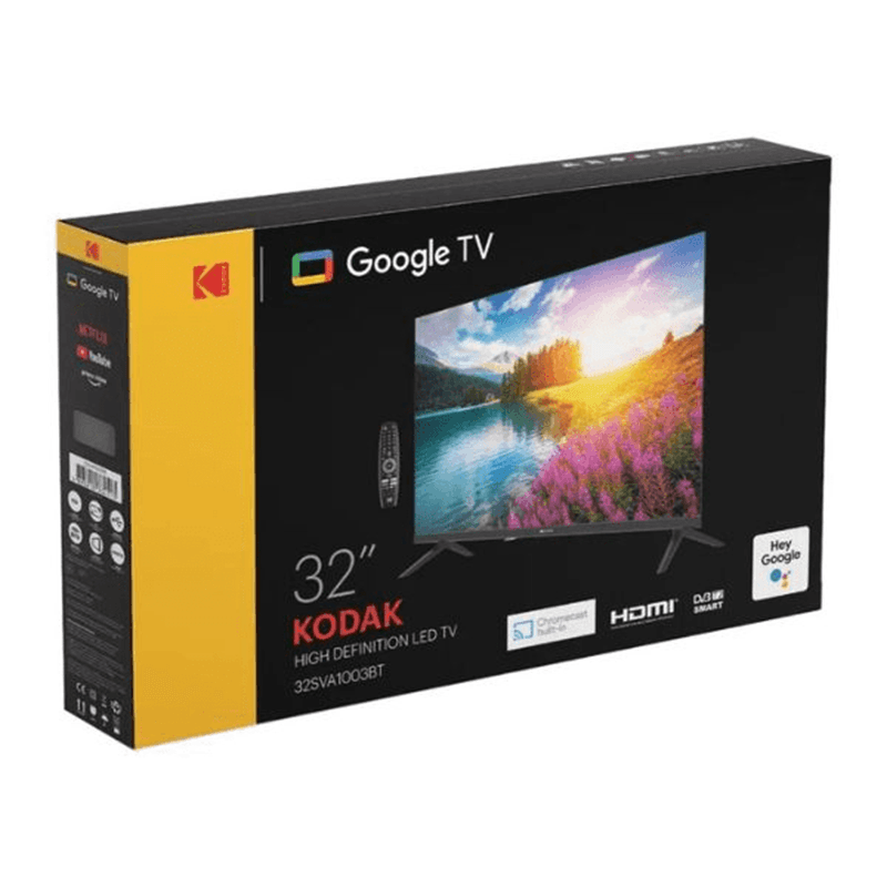 PANTALLA TELEVISION KODAK 32″ 32SVA1003BT HD LED SMART GOOGLE TV
