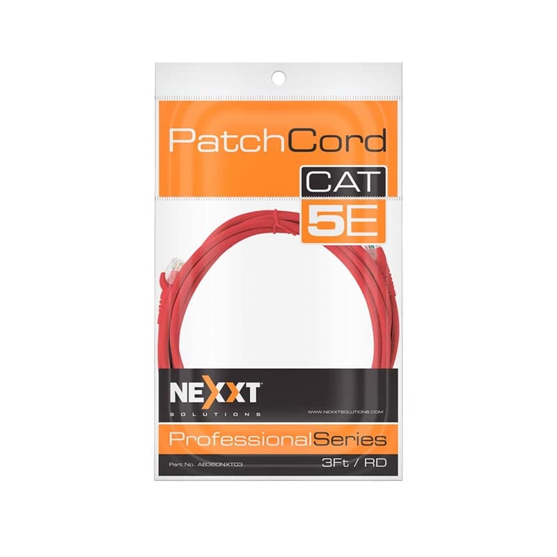 PATCH CORD NEXX CAT5E ROJO 3 PIES AB360NXT03