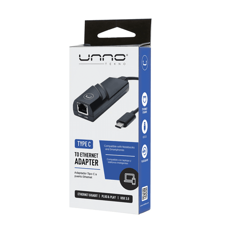 ADAPTADOR UNNO TEKNO AD3002BK USB C A RED