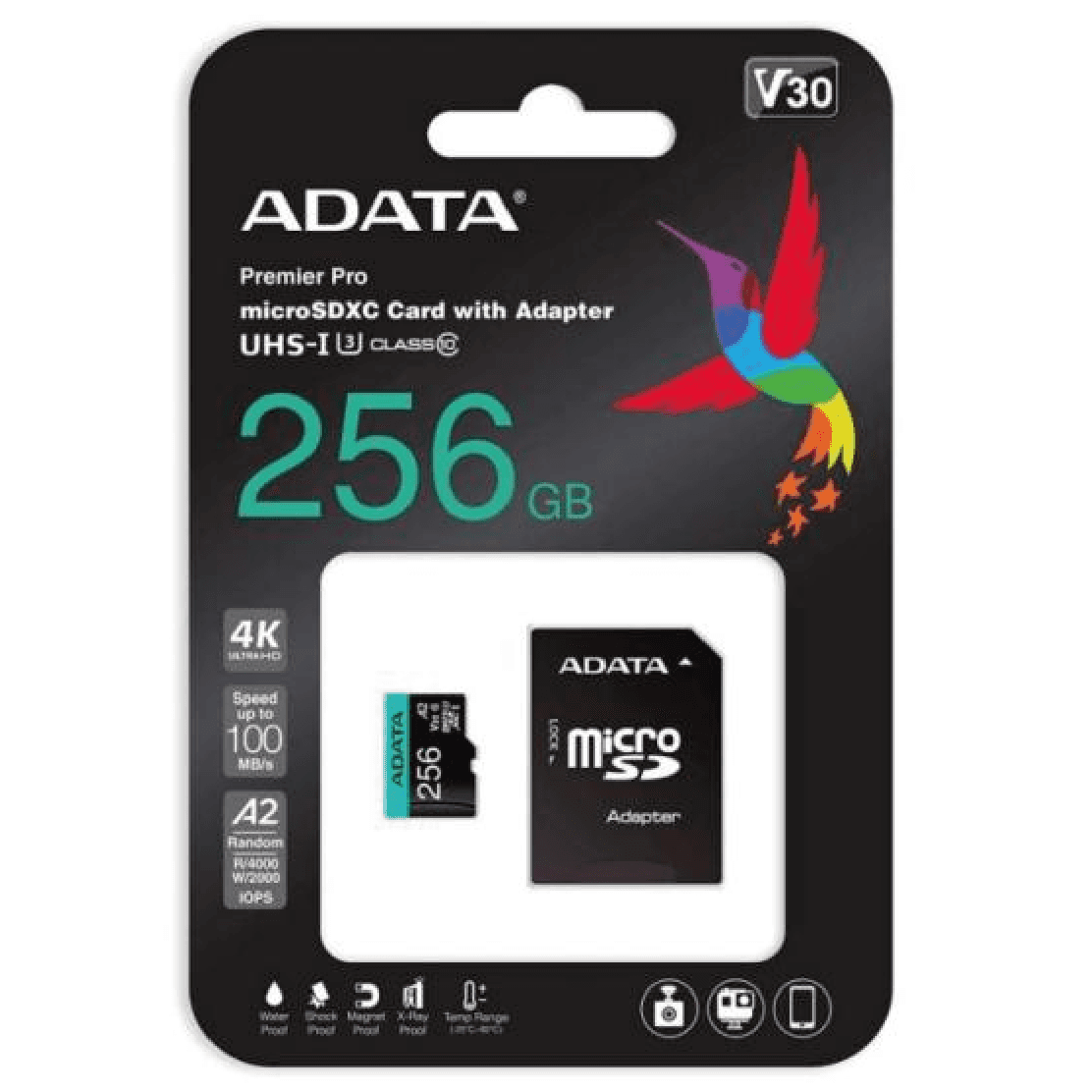 Memoria Micro SD ADATA 256GB Clase 10 V30 AUSDX256GUI3V30SA2