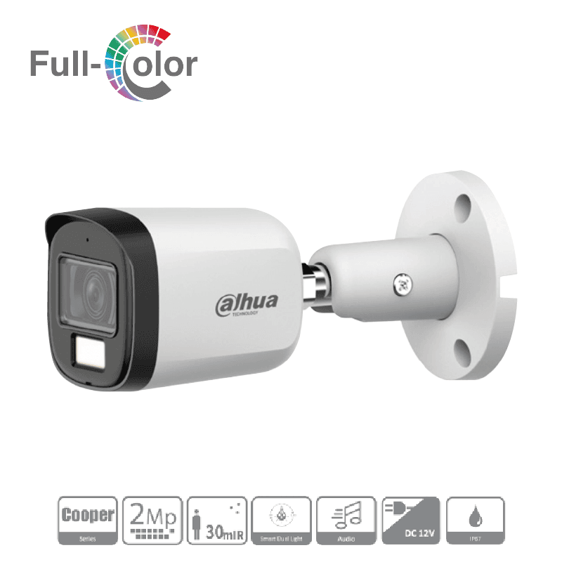 CAMARA BULLET DAHUA 2MP FULL-COLOR AUDIO 20MTS BULLET_FC2MP_AUD
