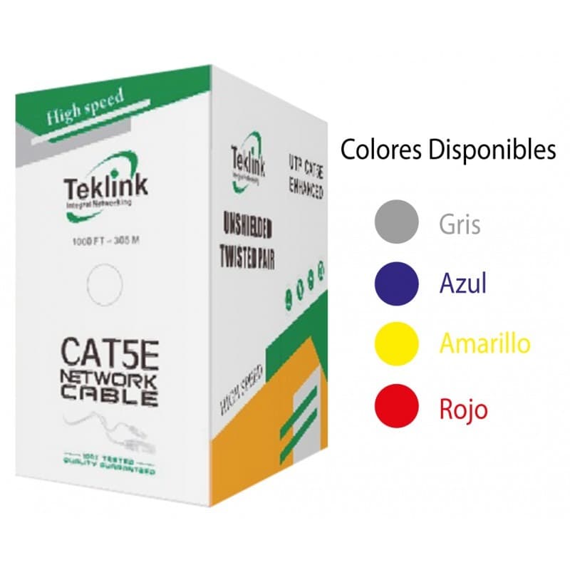 CARRUCHA CABLE TEKLINK CAB-TEK6INRD CAT6 INTER. 23AWG 305M 100% COBRE ROJO