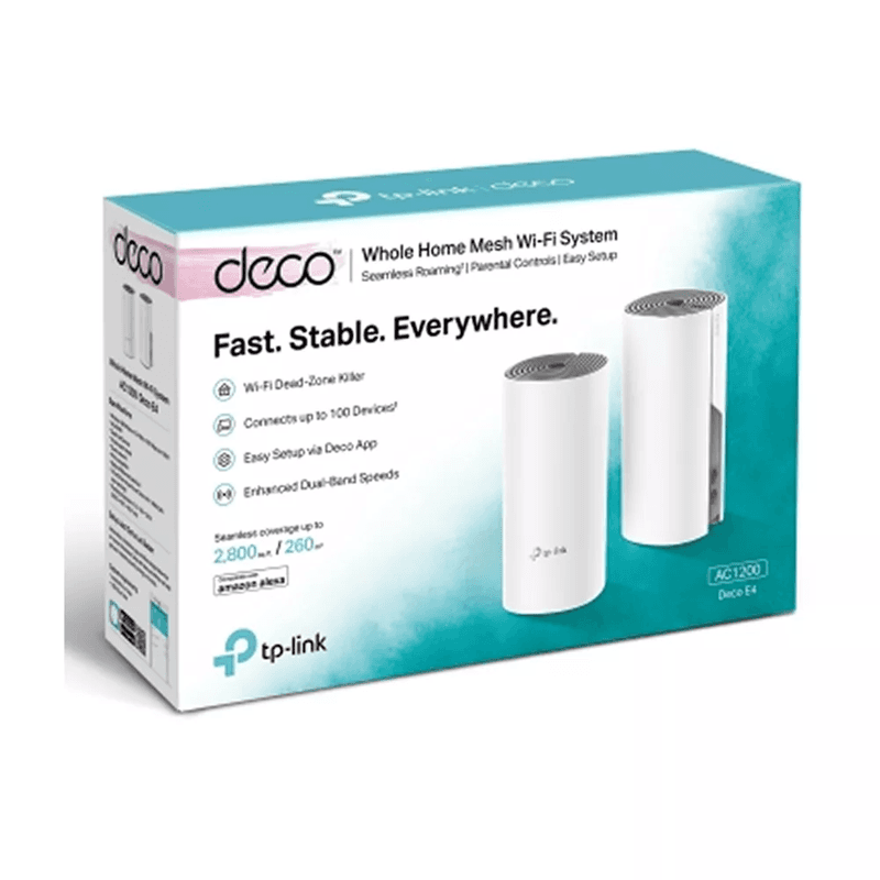 SISTEMA MESH TP-LINK DECO E4 (2PCK) DB AC1200 260MTS2