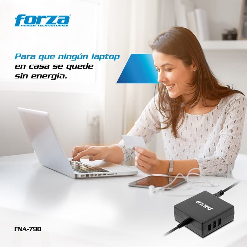 CARGADOR UNIVERSAL P/PORTATILES FORZA FNA-790 AC 110/220V 90W