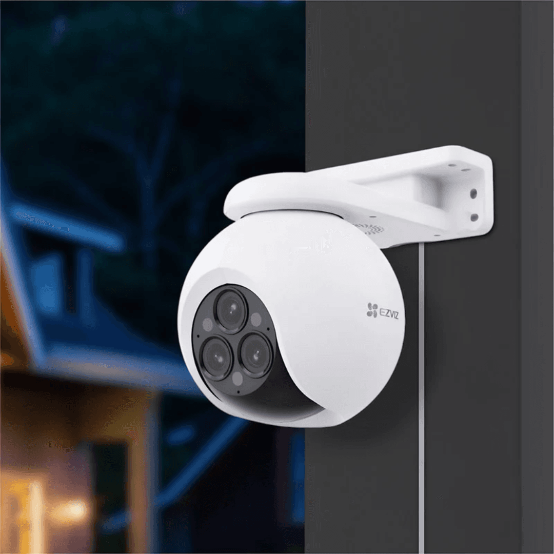 Cámara WiFi Ezviz H80F-R100 Triple Lente 2K Color 360° con Detección de Personas y Vehículos