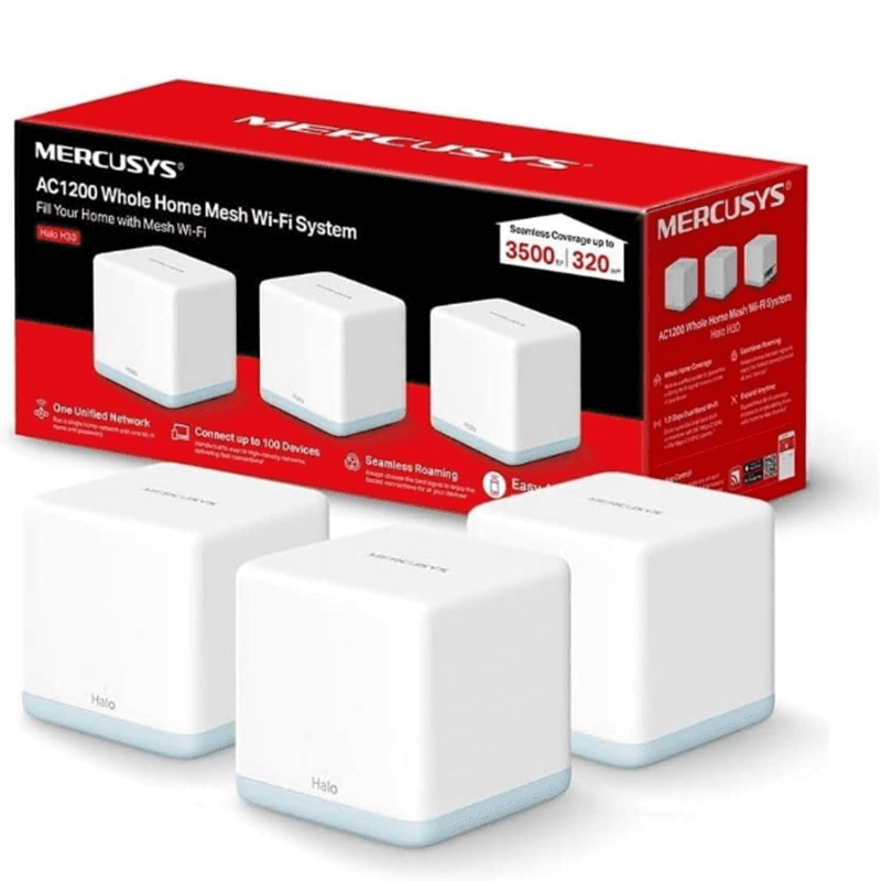 Sistema WiFi 5 Mesh Mercusys Halo H30 AC1300 3 Pack