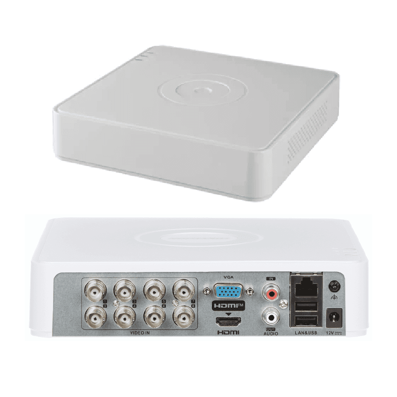 Grabador DVR Hikvision iDS-7108HUHI-M1 8CH 8MP con Detección de Movimiento y Soporte IP