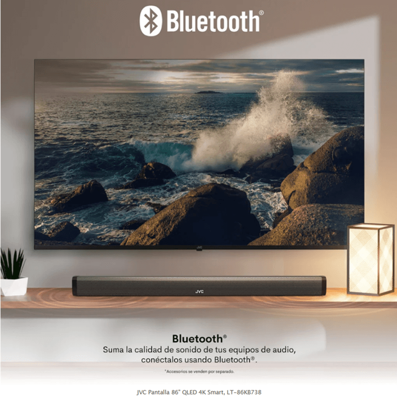 JVC televisor ISDBT 86″ QLED 4K Frameless con Google TV OS LT-86KB738