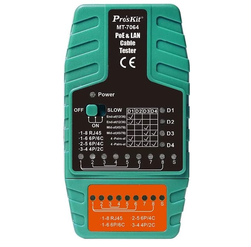 TESTER PROBADOR DE RED RJ45 POE PROSKIT MT-7064