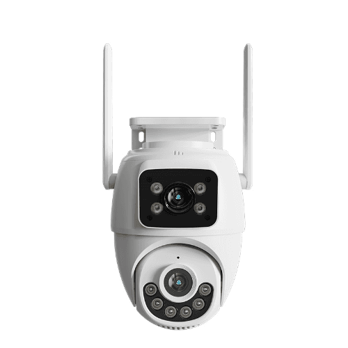 Cámara WiFi Nexxt NHC-OP30DL Dual Lens 6MP 3+3 2.4-5GHz FC con Audio e IP65