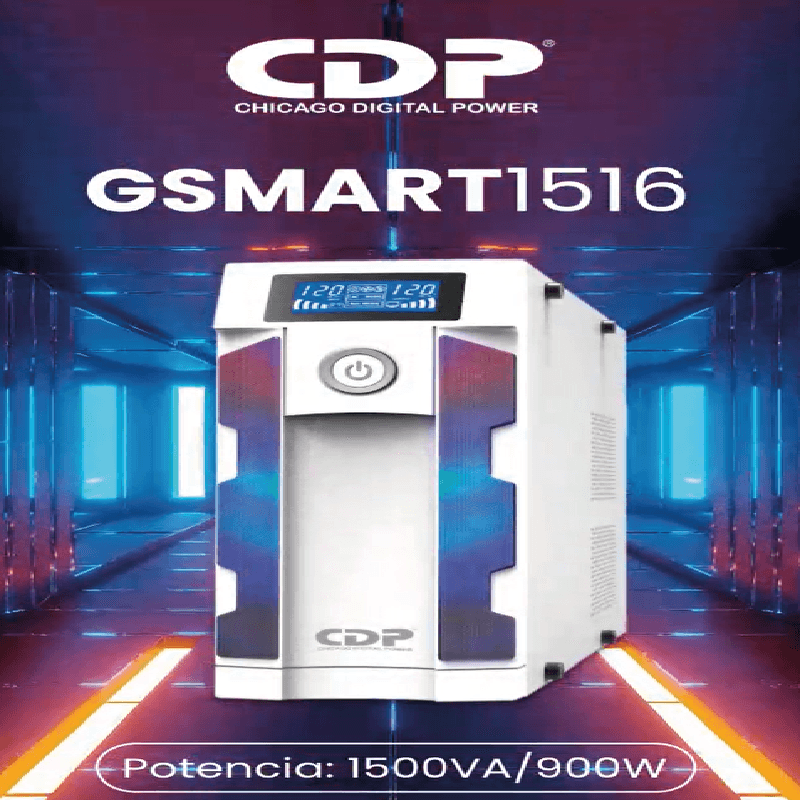 UPS CDP R-UPR1516 1500VA 900W Gaming RGB con LCD y 6 USB 120V