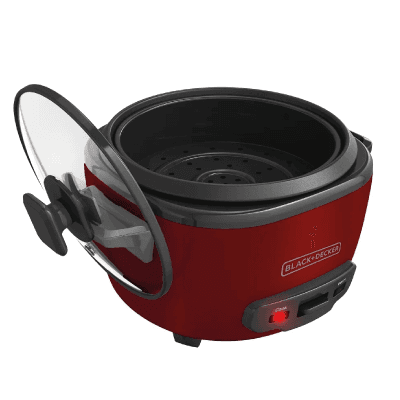 OLLA ARROCERA BLACK+DECKER RC514RLA 14 TZ COCIDAS ROJA