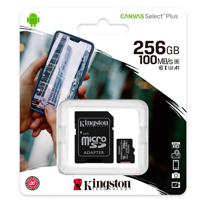 MEMORIA MICRO SD KINGSTON SDCS2/256GB 256GB CANVAS SELECT PLUS CLASE 10