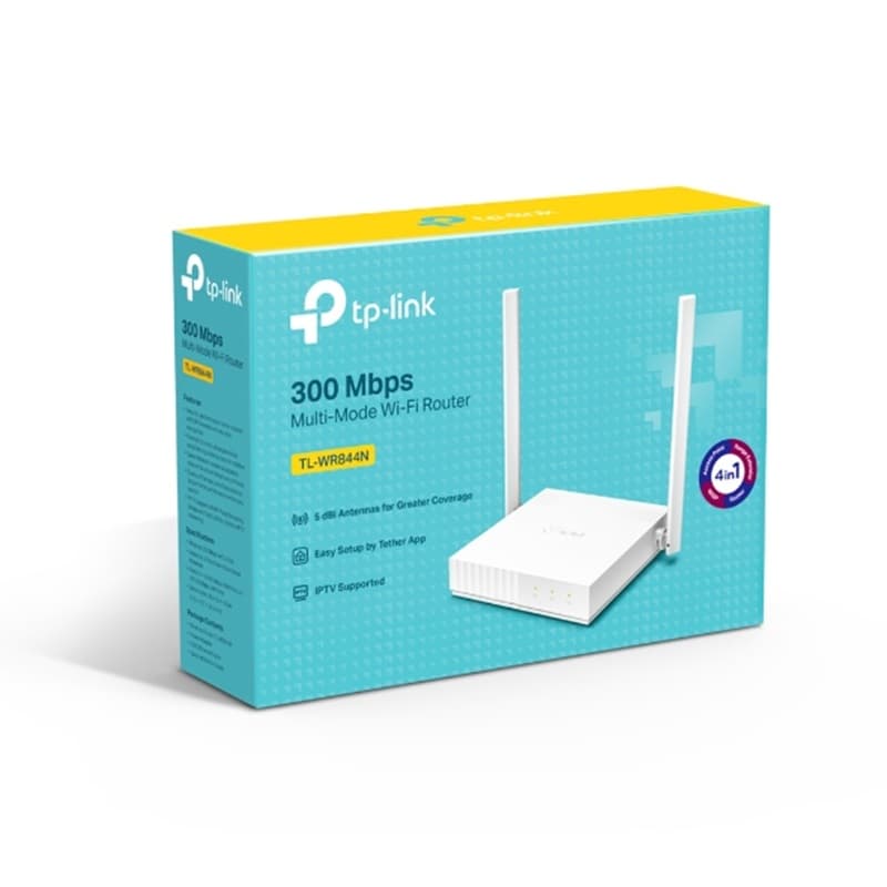 ROUTER TP-LINK WR844N INALAMBRICO 300MBPS 2,4GHZ 1WAN/4LAN 10/100 MULTIMODO