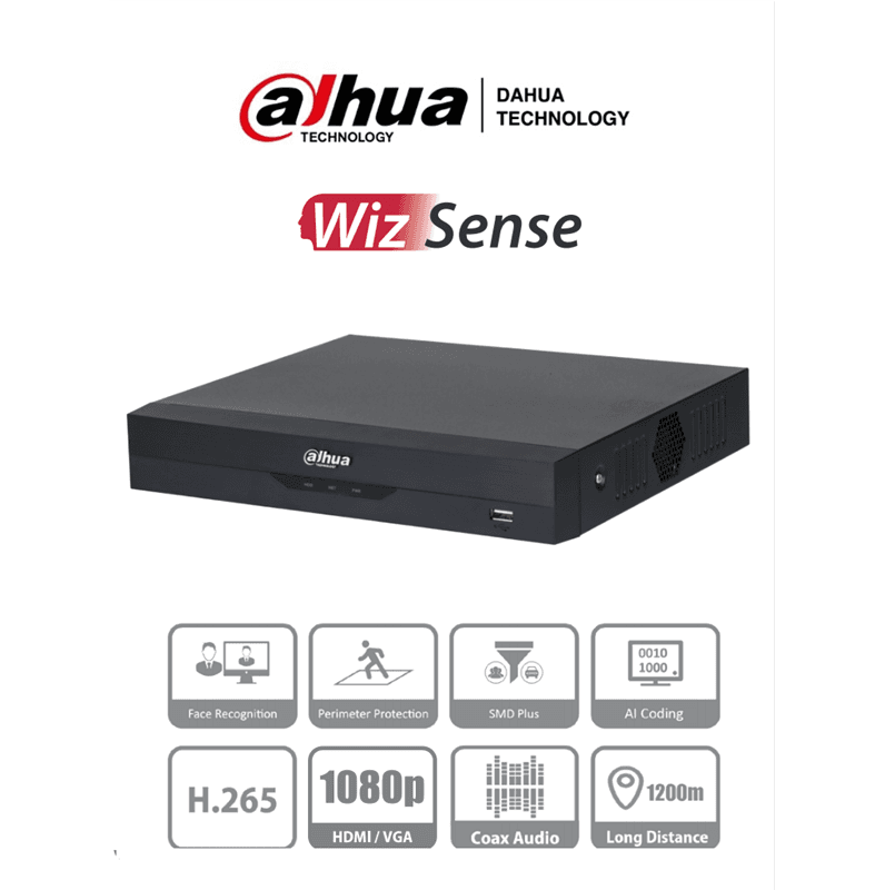 Grabador DVR Dahua XVR1B08H-I 8CH 5MP con SATA y 12CH IP AI
