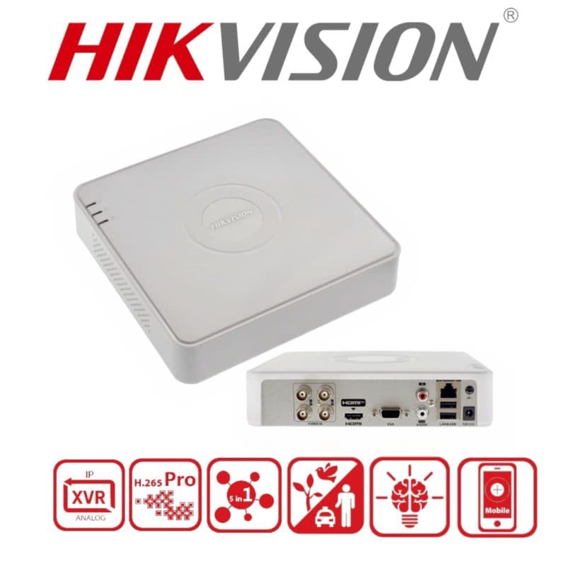 Grabador DVR Hikvision iDS-7104HQHI-M1 4CH 5MP SATA (+2CH IP)