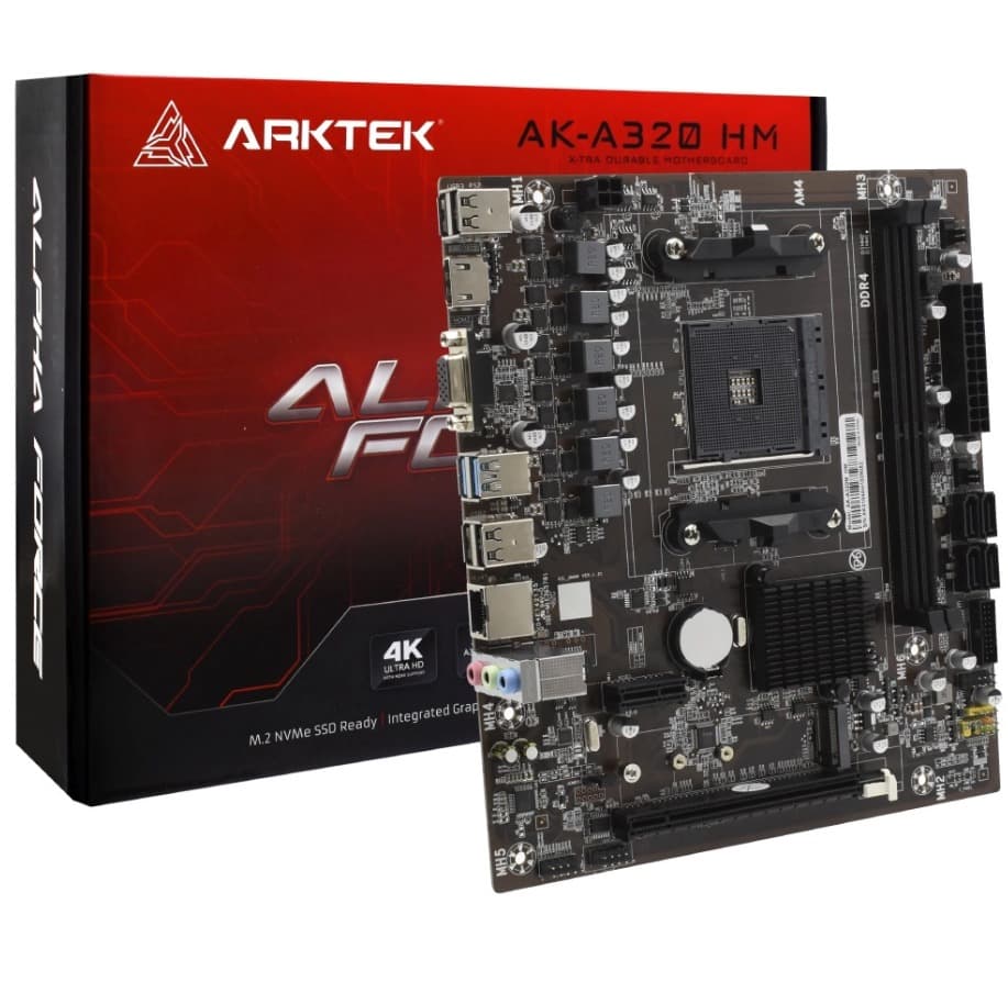 TARJETA MADRE ARKTEK AK-A320M EG **SOCKET AM4** DDR4 NEGRO **MICRO ATX**