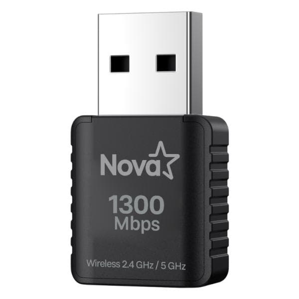 ADAPTADOR INALAMBRICO USB NOVA UWF-908 AC1300 DUAL BAND E010-17