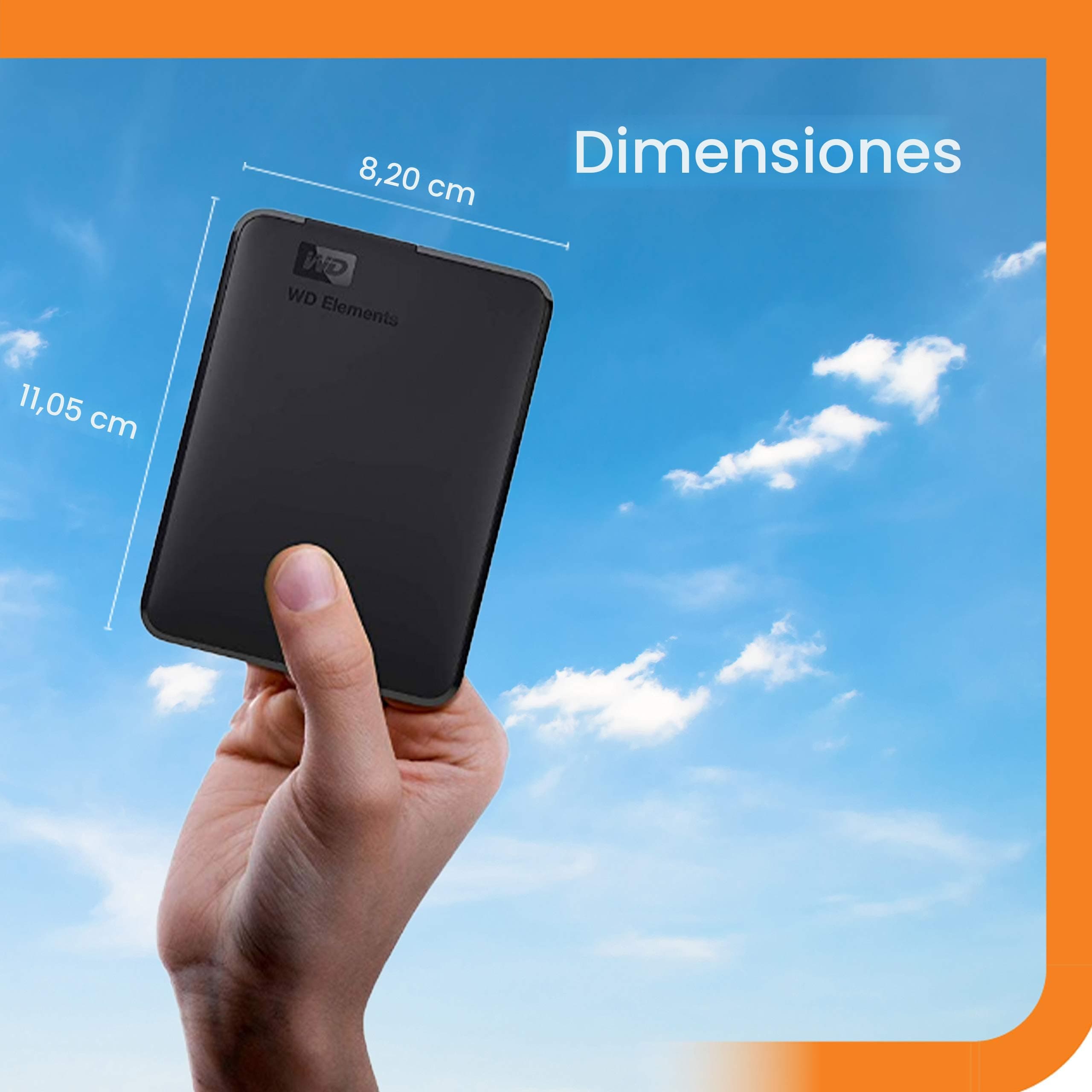 DISCO DURO EXTERNO PORTATIL WD WDBU6Y0020BBK-WESN ELEMENTS 2TB USB 3.0 2.5"