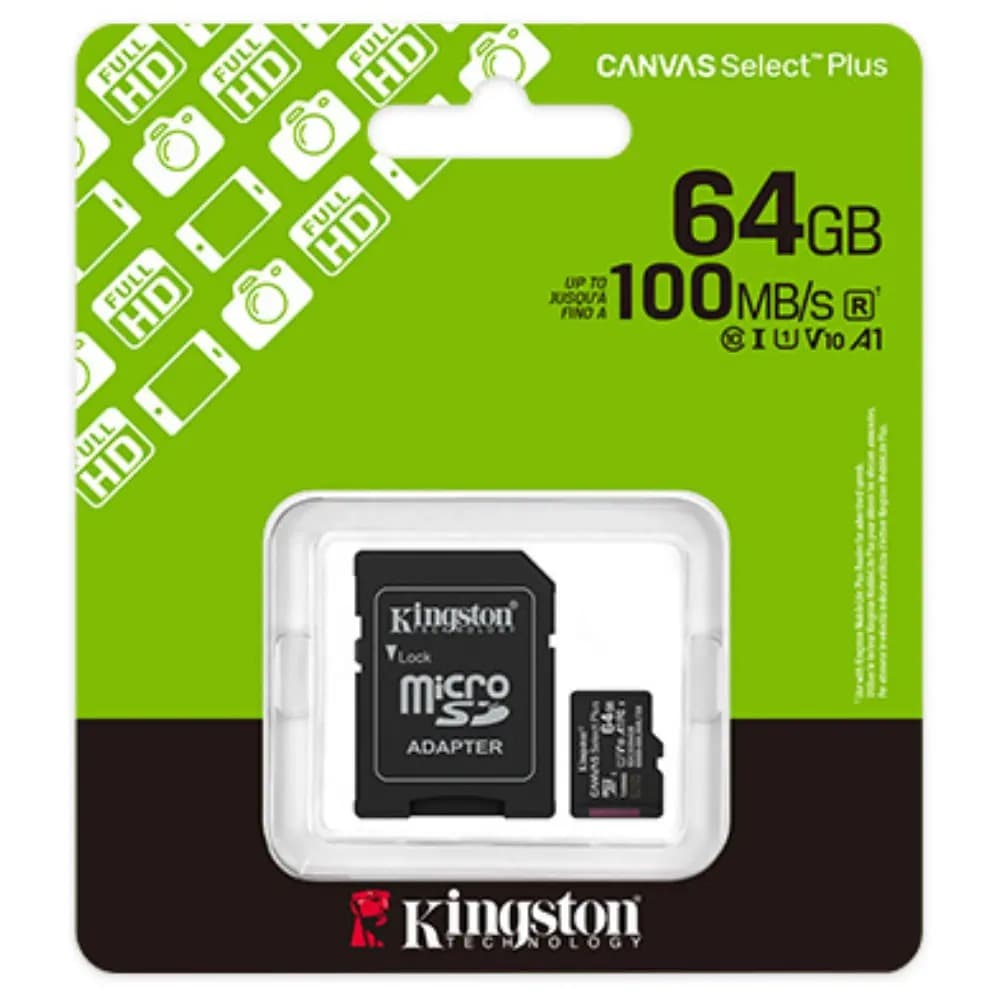 MEMORIA MICRO SD KINGSTON SDCS3/64GB 64GB CANVAS SELECT PLUS CLASE 10