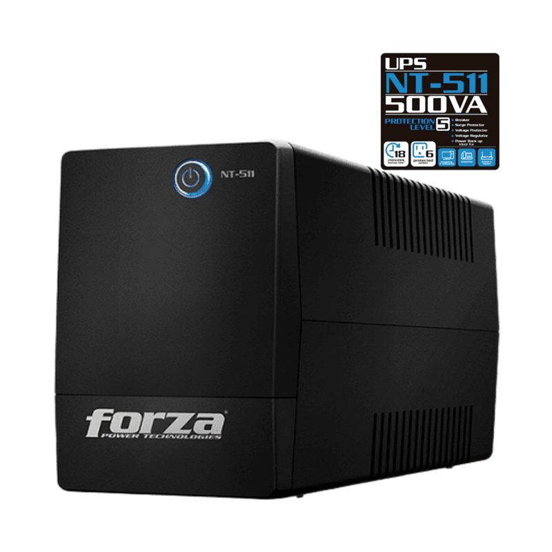 UPS Forza NT-511 500VA 250W 120V con 4 Tomas y Protección contra Picos