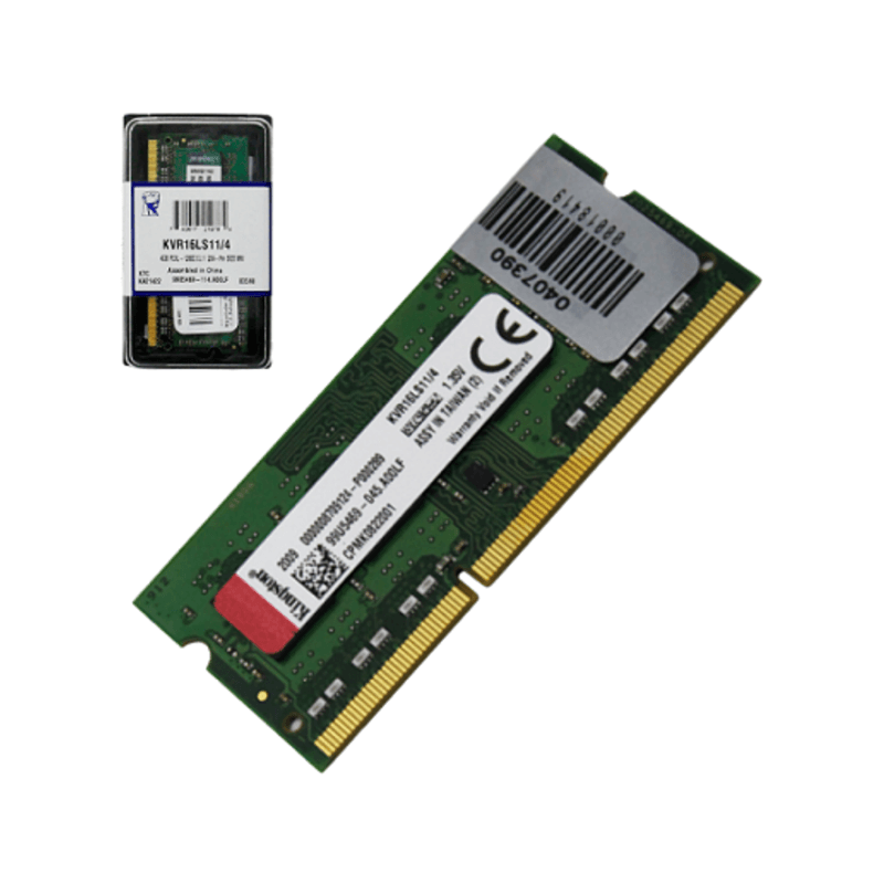 MEMORIA P/PORTATIL KINGSTON KVR16LS11/4 4GB DDR3L 1600MHZ 1.35V