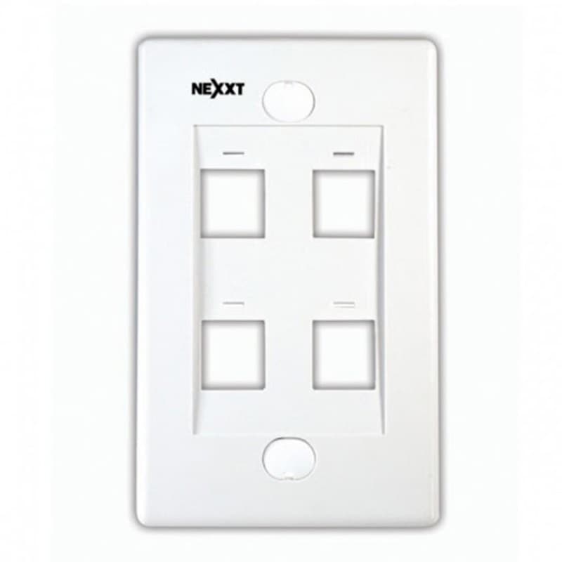 PLACA P/PARED NEXX AW160NXT04 CUADRUPLE RJ-45 4 SALIDAS BLANCA