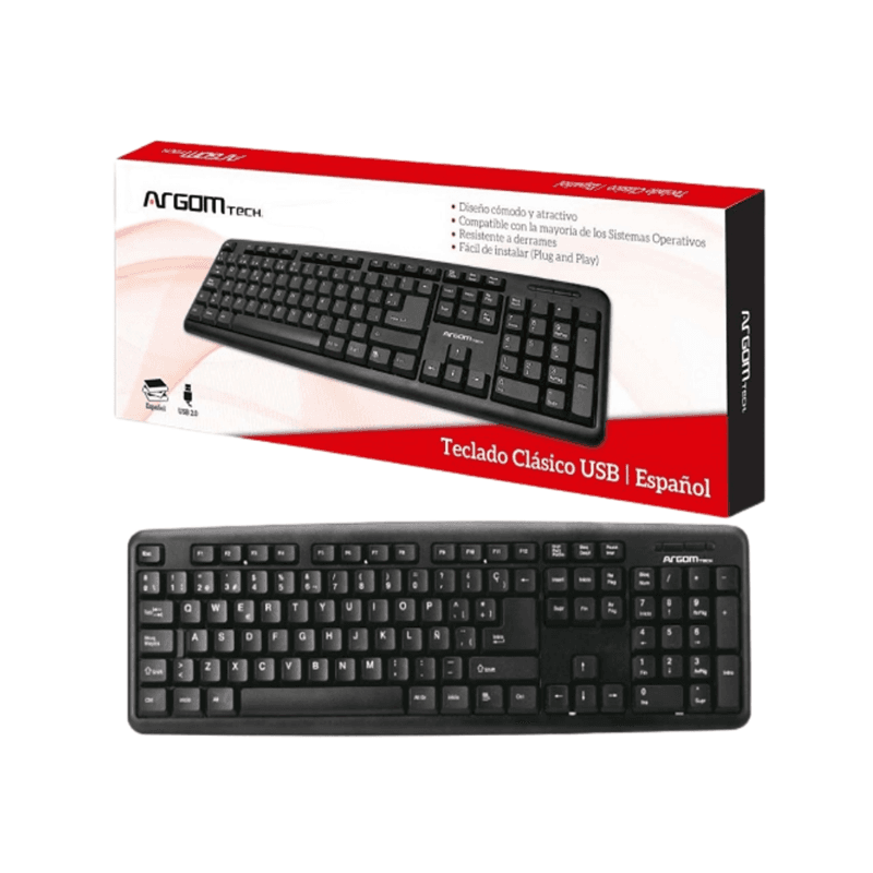 TECLADO ARGOM CLÁSICO USB EN ESPAÑOL ARG-KB-7414